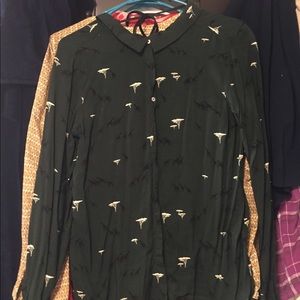Zara safari print green blouse. Never worn.